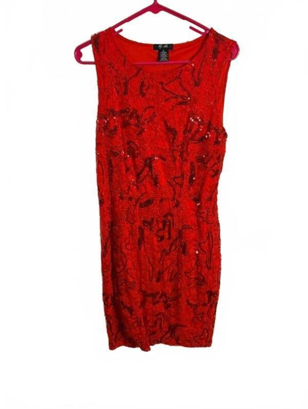Lili & Lola Red Sequin Party Dress Size M Formal Sleeveless